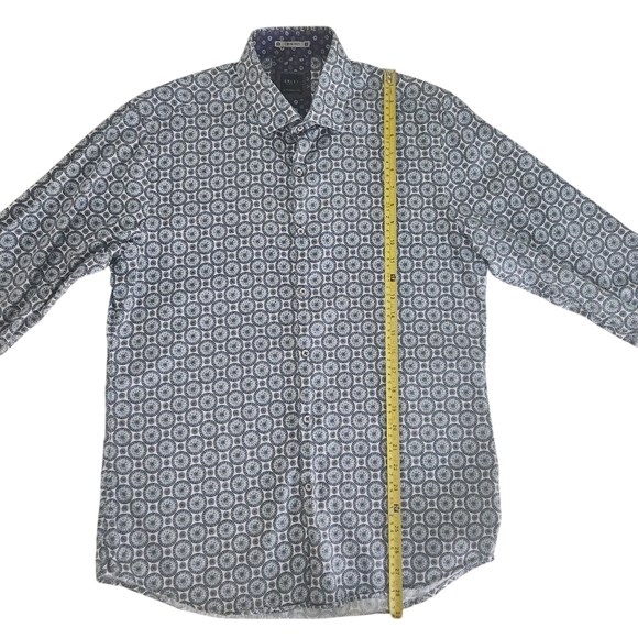 OXLEY Geometric Print Button-Up Shirt 100% premium cotton large - Picture 11 of 13